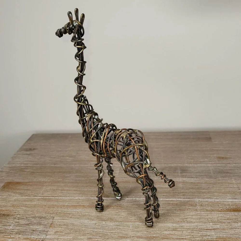 Handmade Wire Art Giraffe Sculpture Figurine 8 ½” Tall